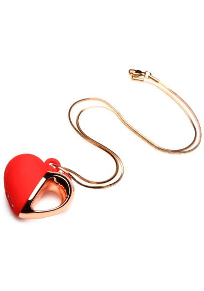 Charmed 10X Vibrating Silicone Rechargeable Heart Necklace