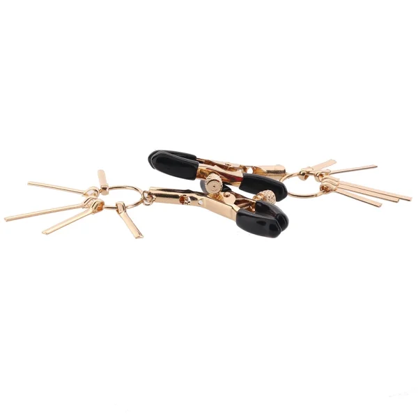 Sex & Mischief Verge Nipple Clamps By Sportsheets - Gold & Black