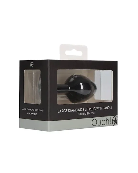 Diamond Butt Plug With Handle - 3.4 Inch