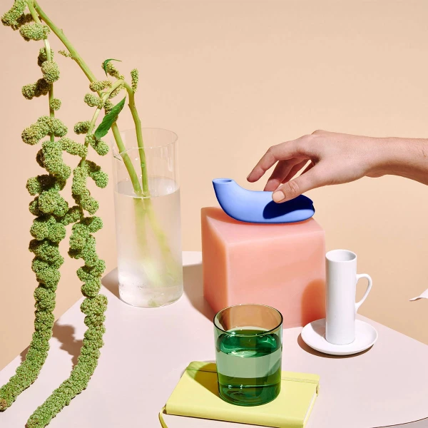 AER Silicone Rechargeable Waterproof Pressure Wave Suction Toy By Dame - Papaya