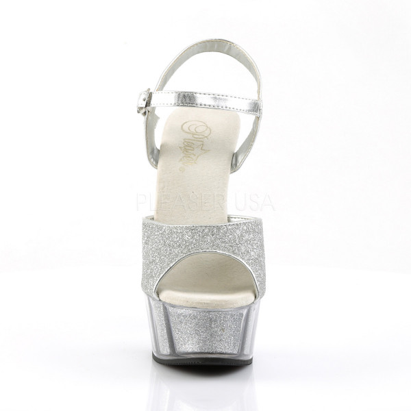 DELIGHT-609-5G - 6" Heel, 1 3/4" Glitter Filled PF Ankle Strap Sandal — image 6 of 8