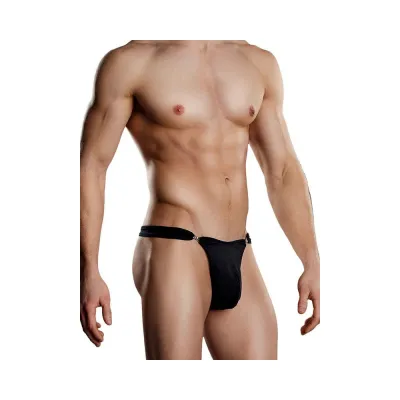 Male Power Bong Clip Thong S M Black Underwear