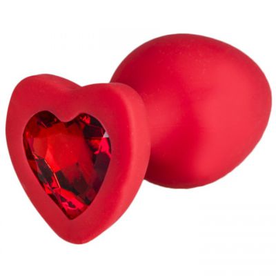 Bejewelled Red Heart Jewelled Butt Plug 2 5 3 or 3 5 Inch