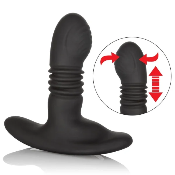 Eclipse Thrusting Rotator Silicone Vibrating Anal Probe by CalExotics - Black
