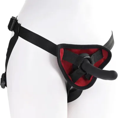 Saffron Silicone Pegging Kit With Silicone Dildo Strap On Harness By Sportsheets