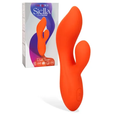 California Exotic Stella Dual Teaser 6 5 Liquid Silicone Rabbit Vibrator
