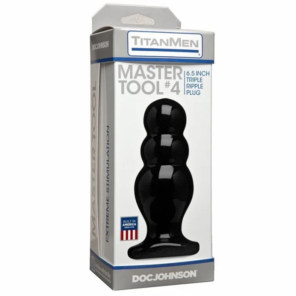 Doc Johnson Titanmen Tool 'Master #4' Triple Ripple Butt Plug