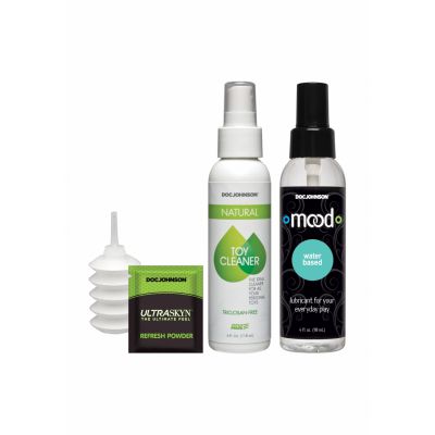 Vibrating Dual Density Starter Set Chocolate Strap On Dildo Sex Toy