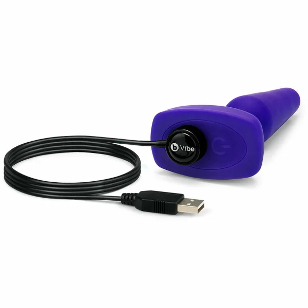 b-Vibe Trio Plug Waterproof Remote Control Vibrating Anal Toy - Purple