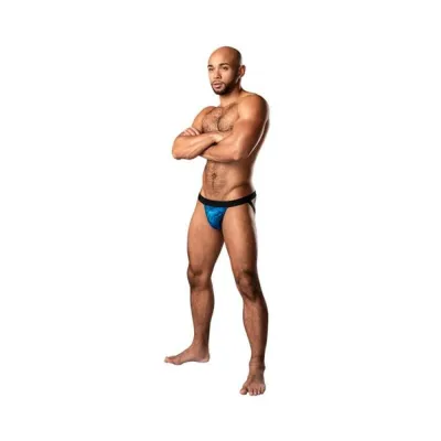 Strap on Dildos Harnesses Male Power Kaleidickscope Strappy Ring Jock Sky Blue S m
