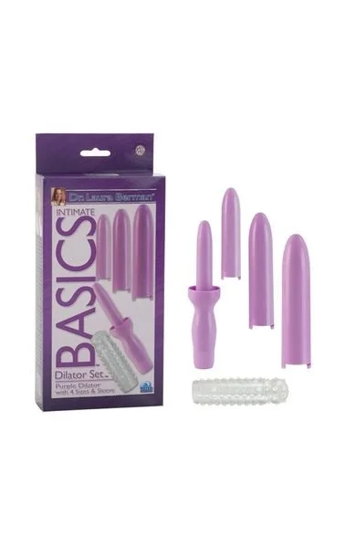 Dr. Laura Berman Intimate Basics - Dilator Set Purple Dilator with 4 Sizes & Sleeve