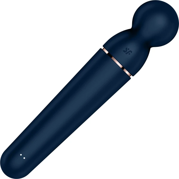 Satisfyer Planet Wand-er Silicone Rechargeable Waterproof Wand Style Vibrator - Blue