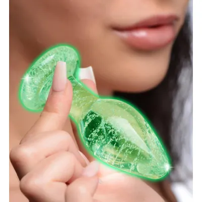 Glow in the dark Glass Anal Plug Medium