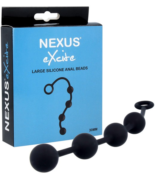 EXCITE Large Silicone Anal Beads Black