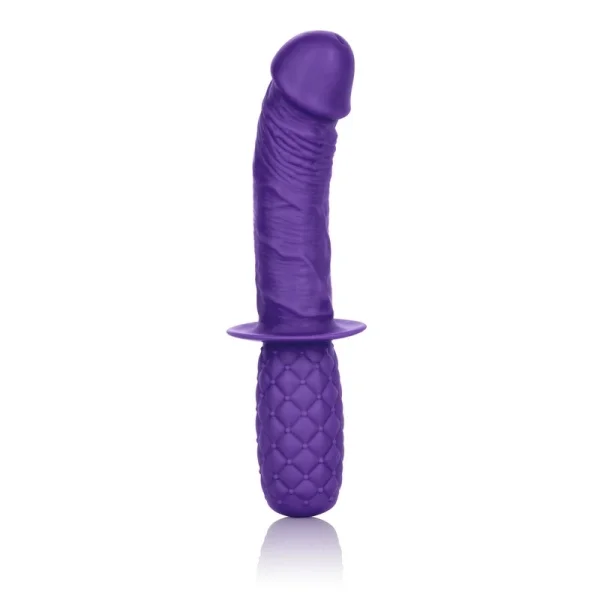 Silicone Grip Thruster G-Spot Dildo by CalExotics - Purple