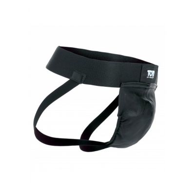 Leather Jockstrap L XL Black Men