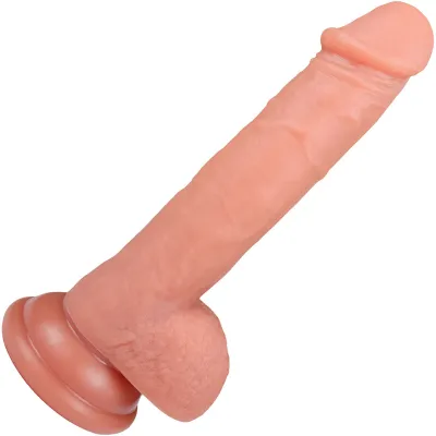 The Houseguest 5 Inch Silicone Realistic Dildo With Balls Suction Cup Base By Fukena Vanilla