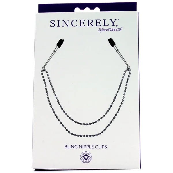 Midnight Bling Nipple Clamps by Sportsheets
