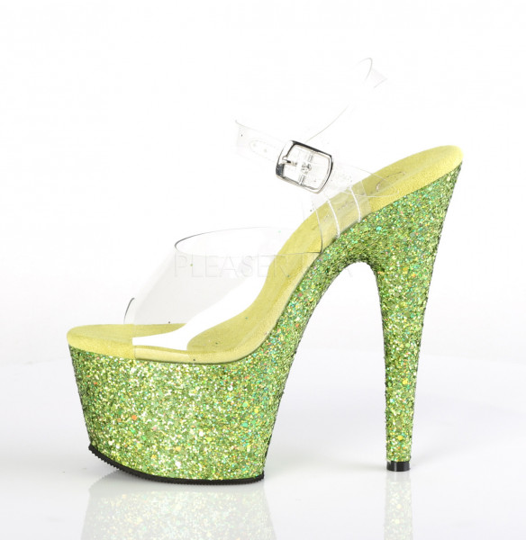 7 inches Heel, 2 3/4 inches PF Ankle Strap Sandal w/ Glitter Bottom — image 23 of 25