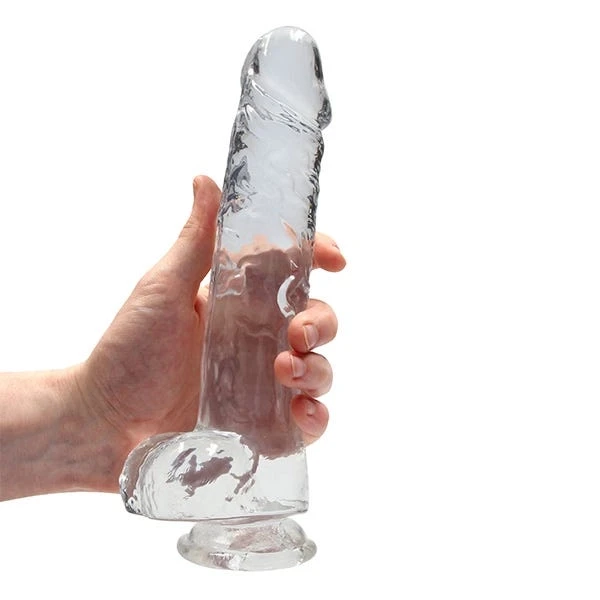 RealRock 9-inch Crystal Clear Dildo with Balls