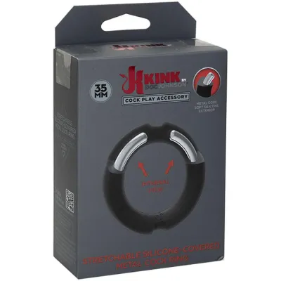 Hybrid Silicone Covered Metal Cock Ring 35mm