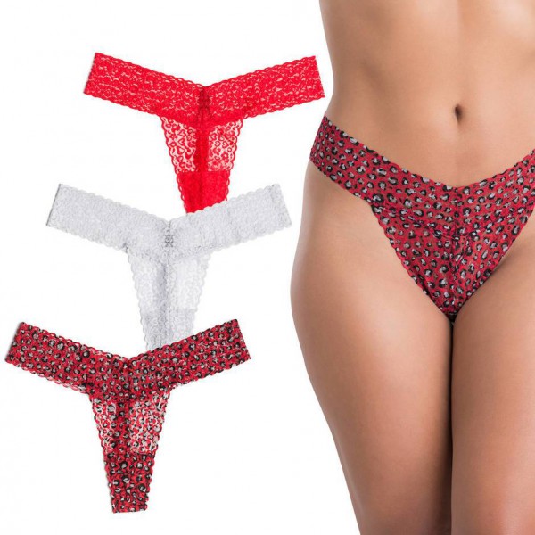 Lovehoney Hot Stuff Lace Thong Set (3 Pack)