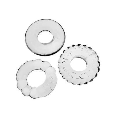 Bonemaker 3 pack Boner Cockring Kit Clear