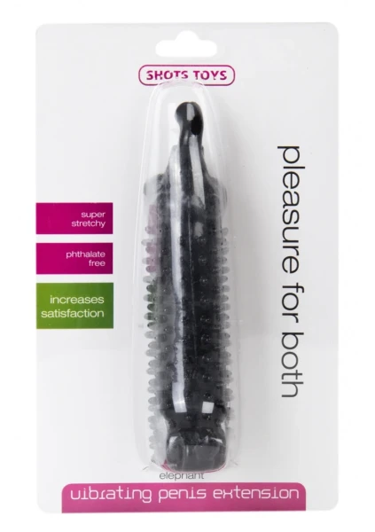 Elephant Vibrating Penis Extension - Black -