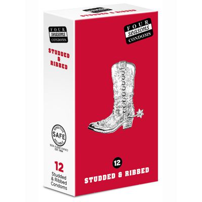 Studded Ribbed Condoms x12