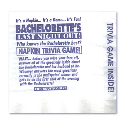 Bachelorette Napkin Trivia Game 25