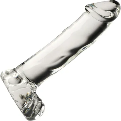 Pleasure Crystals 7 1 Glass Dildo With Balls