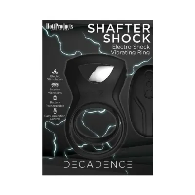 Decadence Shafter Shock E stim Cock Ring Black