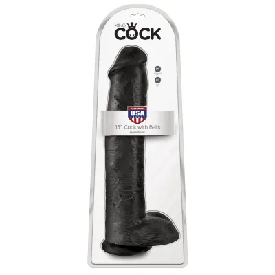 King Cock 15 Cock With Balls Black