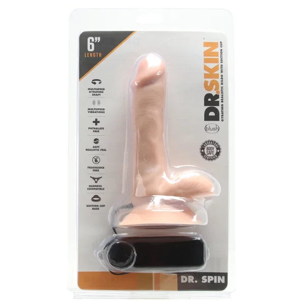 Dr. Skin - Dr. Spin - 6 Inch Gyrating Realistic Dildo - Vanilla