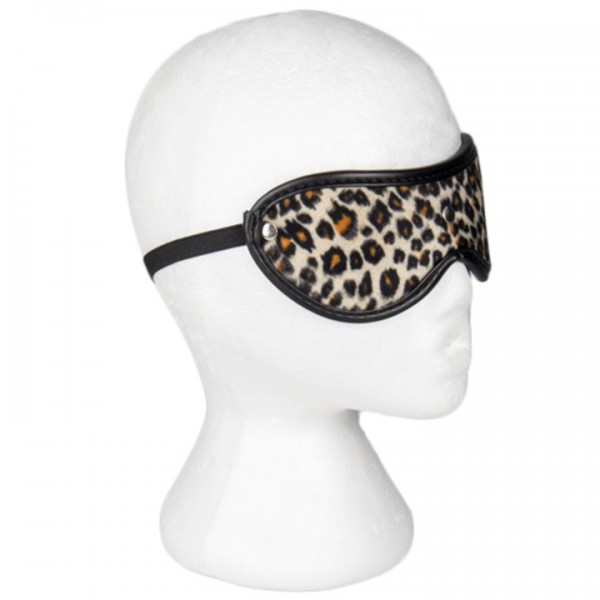 Bondara Leopard Print Faux Fur Blindfold