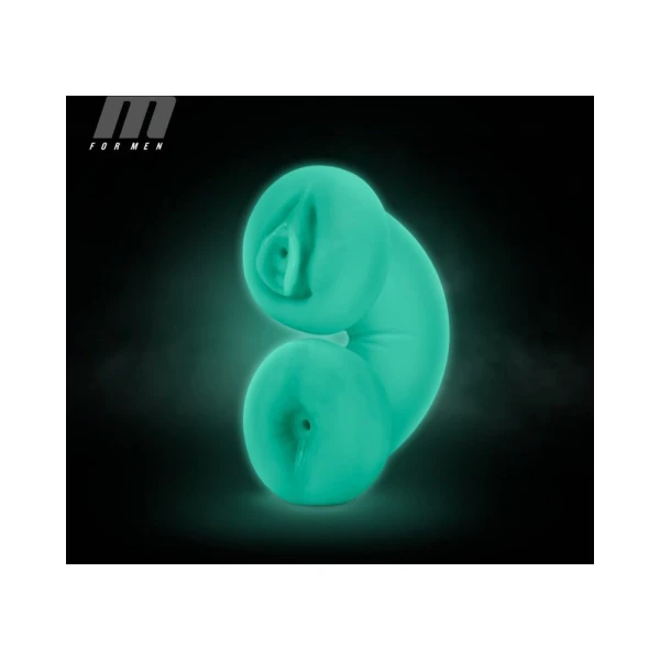 M For Men - Soft And Wet - Double Trouble Glow-in-the-dark Stroker - Vanilla