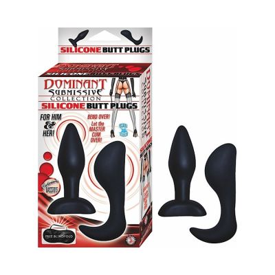 Dom Sub Coll Silicone Butt Plugs Blk