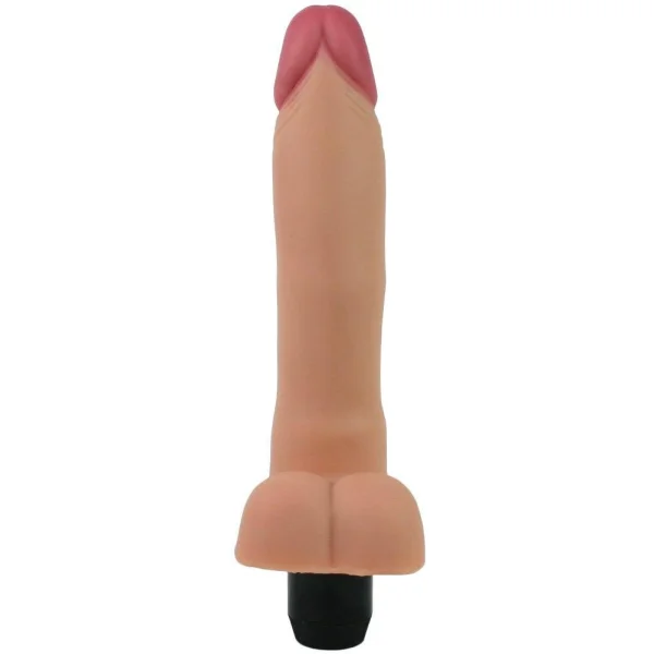 Vibrating Dildo with Balls - Flexes and Bends As You Move!