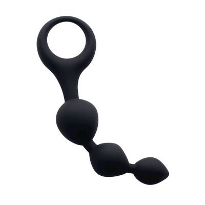 Share Satisfaction Silicone 3 Bead Plug Black