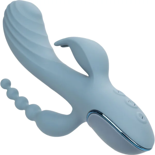 III Triple Ecstasy Silicone Pulsating Rechargeable Triple Stimulation Vibrator By CalExotics