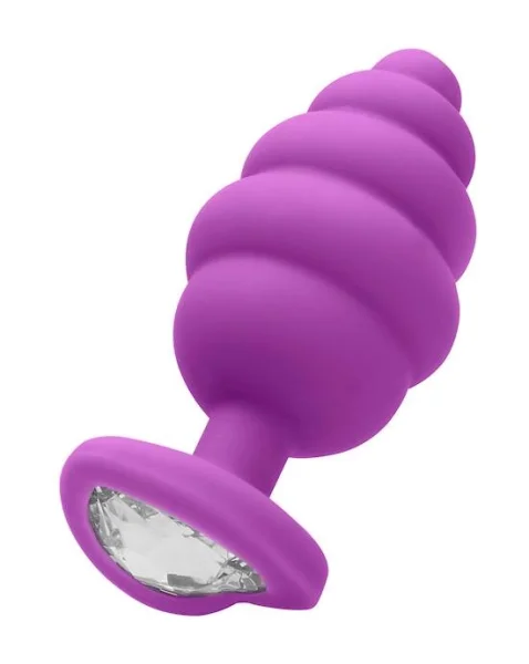Extra Large Ribbed Diamond Heart Plug