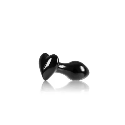 Crystal Heart Butt Plug Black 3 4 Inch