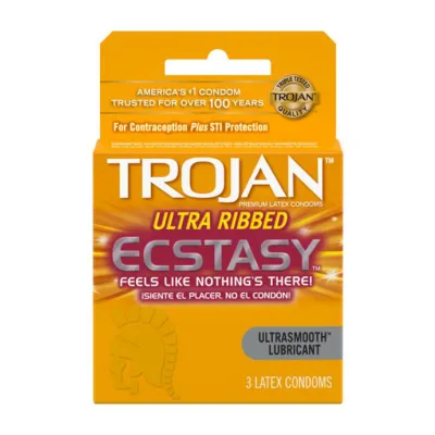 Trojan Ultra Ribbed Ecstasy 3pk 3pk