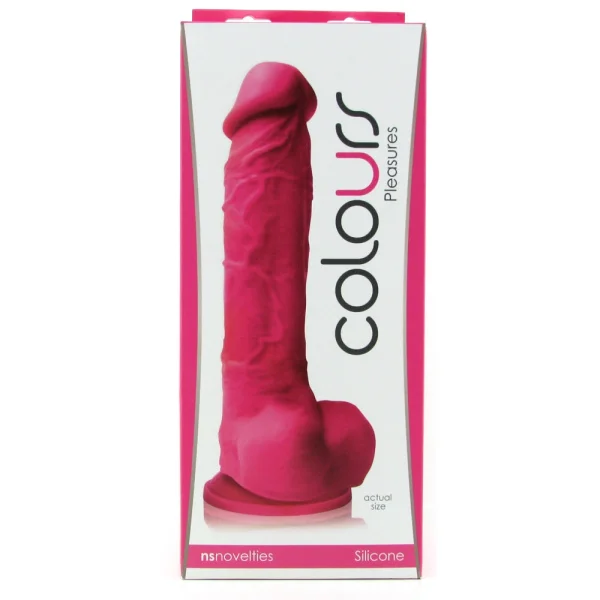 Colours Pleasures 8 Inch Pink Silicone Suction Cup Dildo