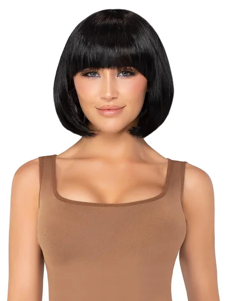 Leg Avenue Brunette Short Natural Wig With Fringe — image 2 of 2