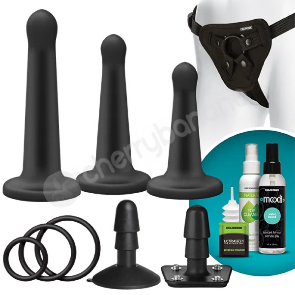 Vac-U-Lock Silicone Pegging Strap On Set