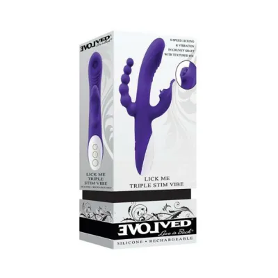 Evolved Lick Me Triple stimulating Vibe Silicone Purple