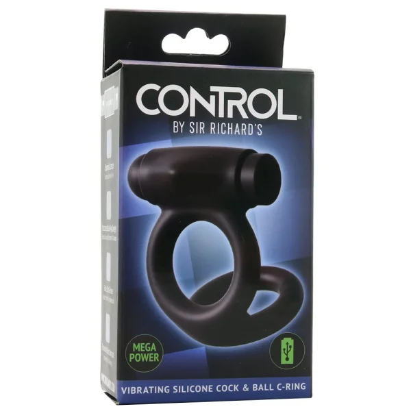 Control by Sir Richard’s Vibrating Silicone Cock & Ball C-Ring Double Cock Ring