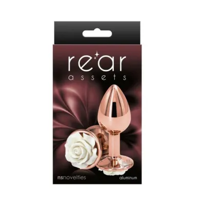 Rear Assets Rose Anal Plug Small White