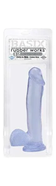 Basix Rubber Works 12 Inch Suction Cup Dong - Blue